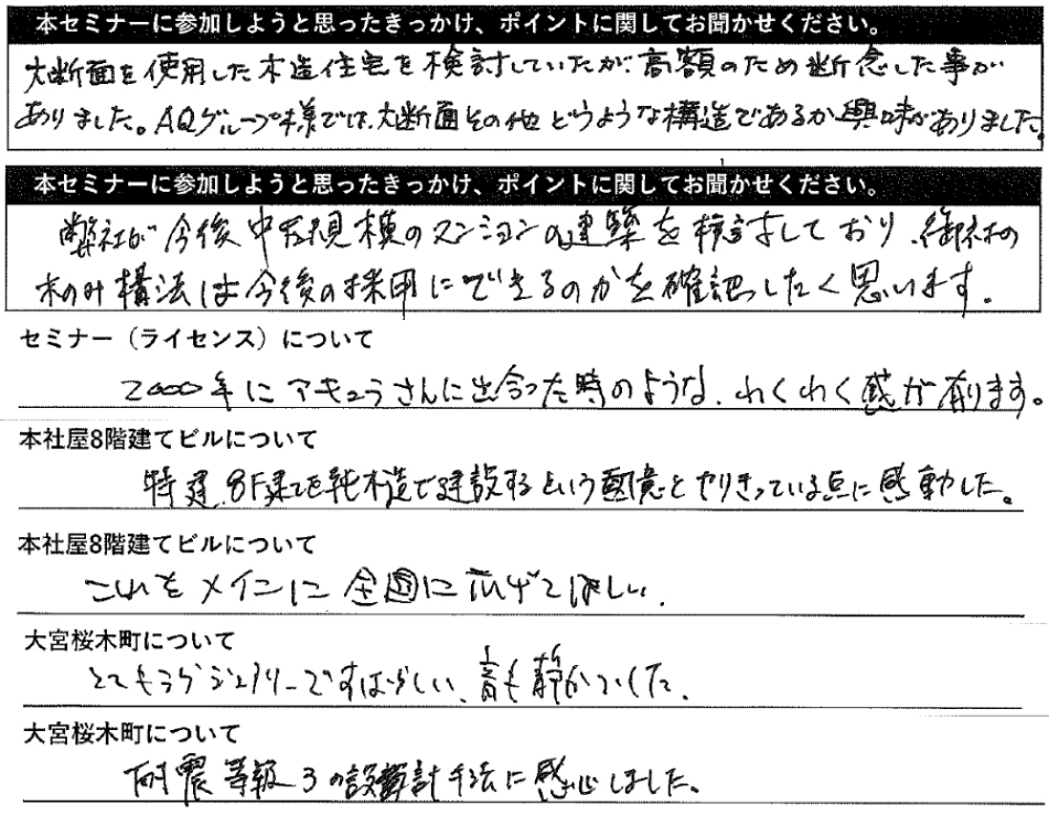 参加者アンケート