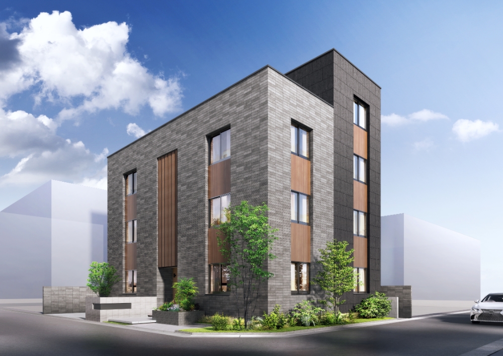 「AQフォレスト武蔵関」の外観イメージと構造フレーム